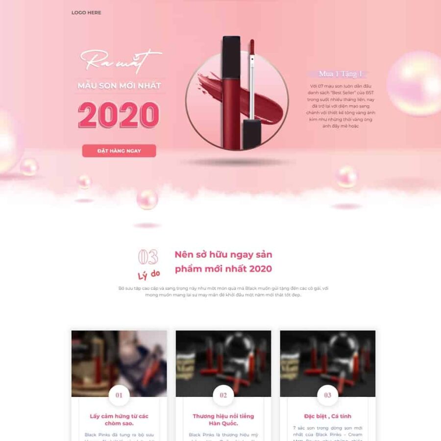 Thiết kế website Lading Page bán Son Dưỡng Môi