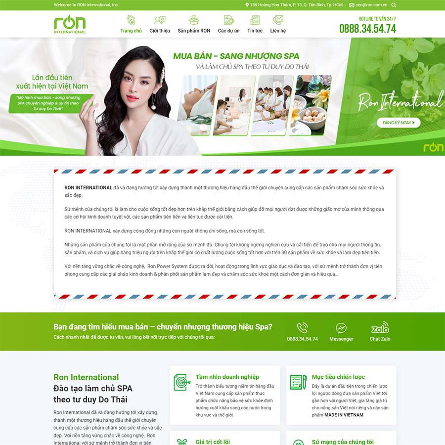 Thiết kế website nhượng quyền spa
