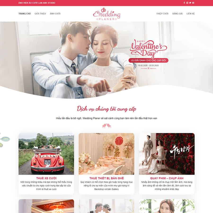 Thiết kế website dịch vụ studio