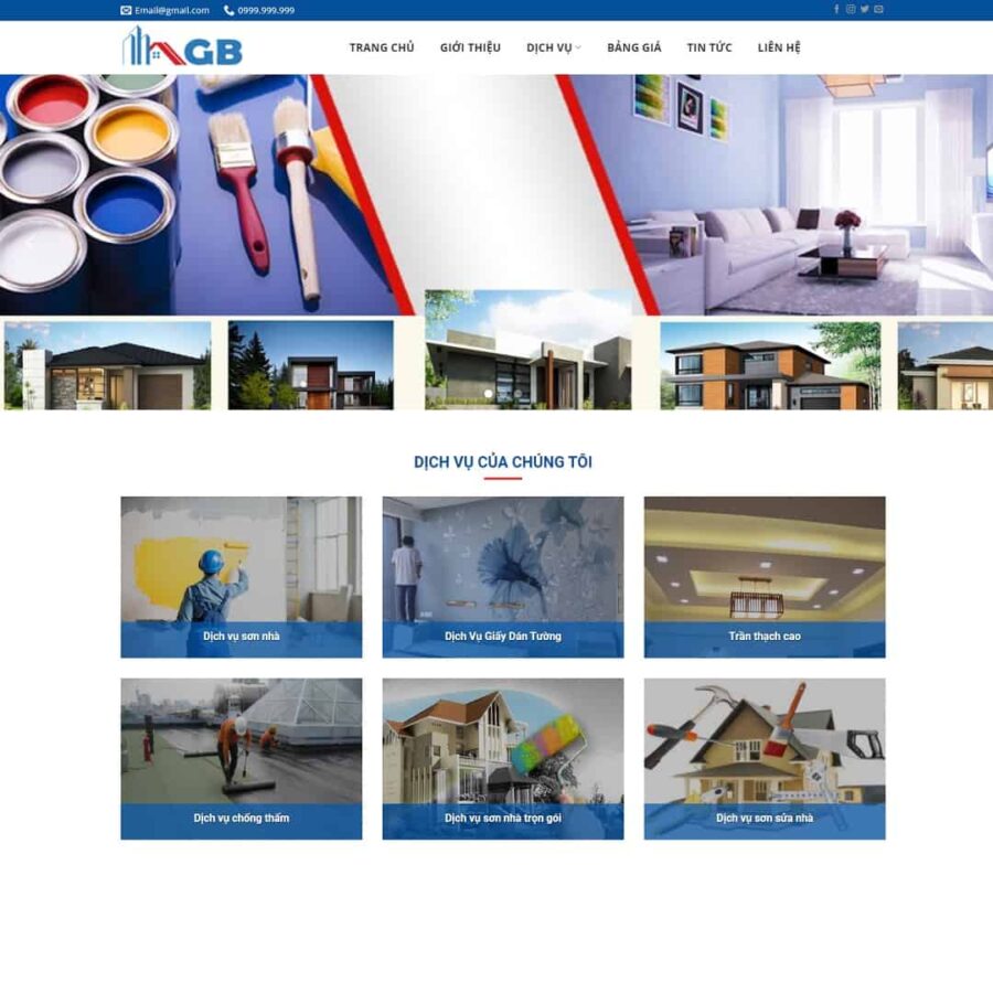 Thiết kế website dịch vụ sơn nhà