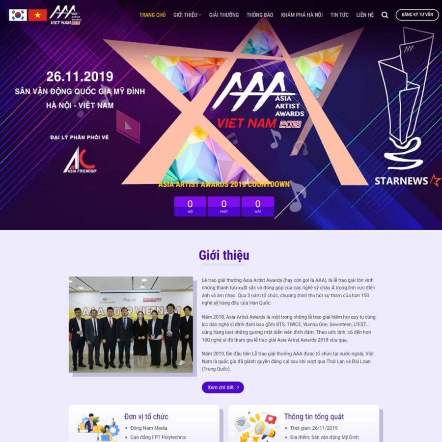 Thiết kế website công ty tổ chức sự kiện