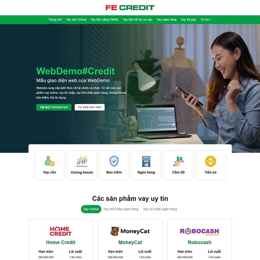Thiết kế website vay vốn