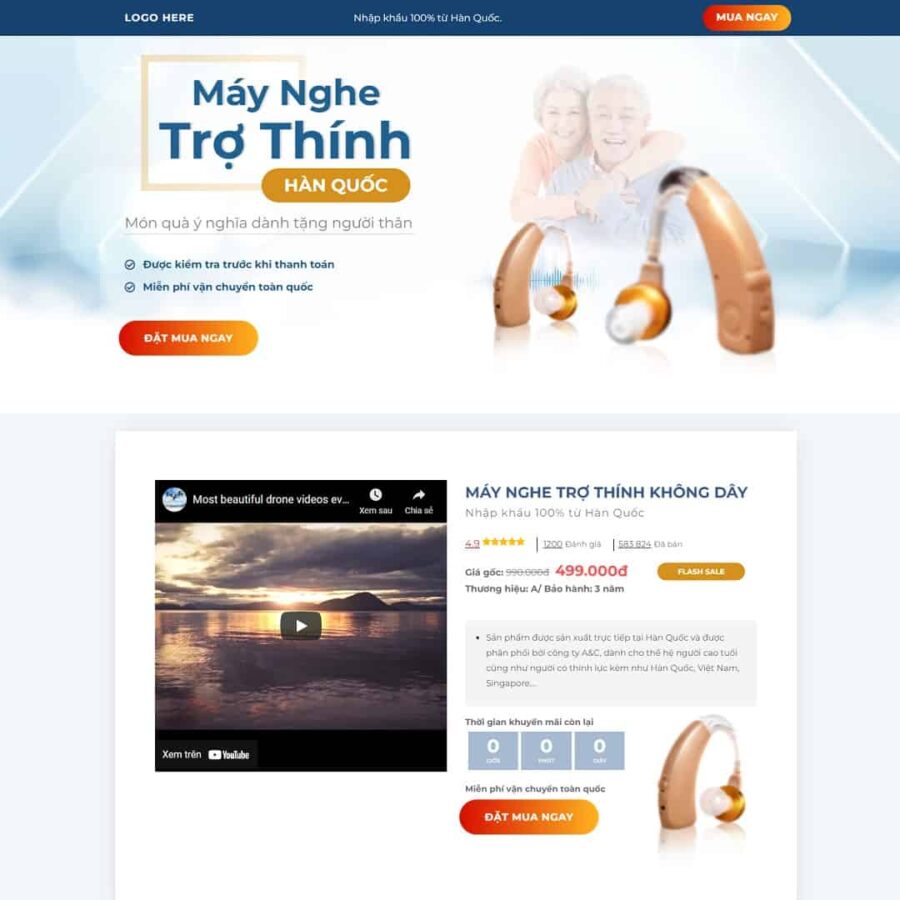 Thiết kế website landing page máy nghe trợ thính