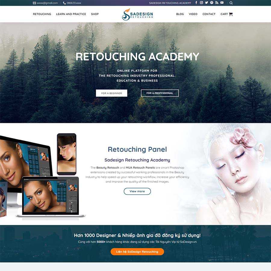 Thiết kế website bán tài nguyên thiết kế đồ họa Photoshop