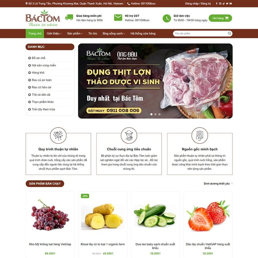Thiết kế website bán tạp hóa 02
