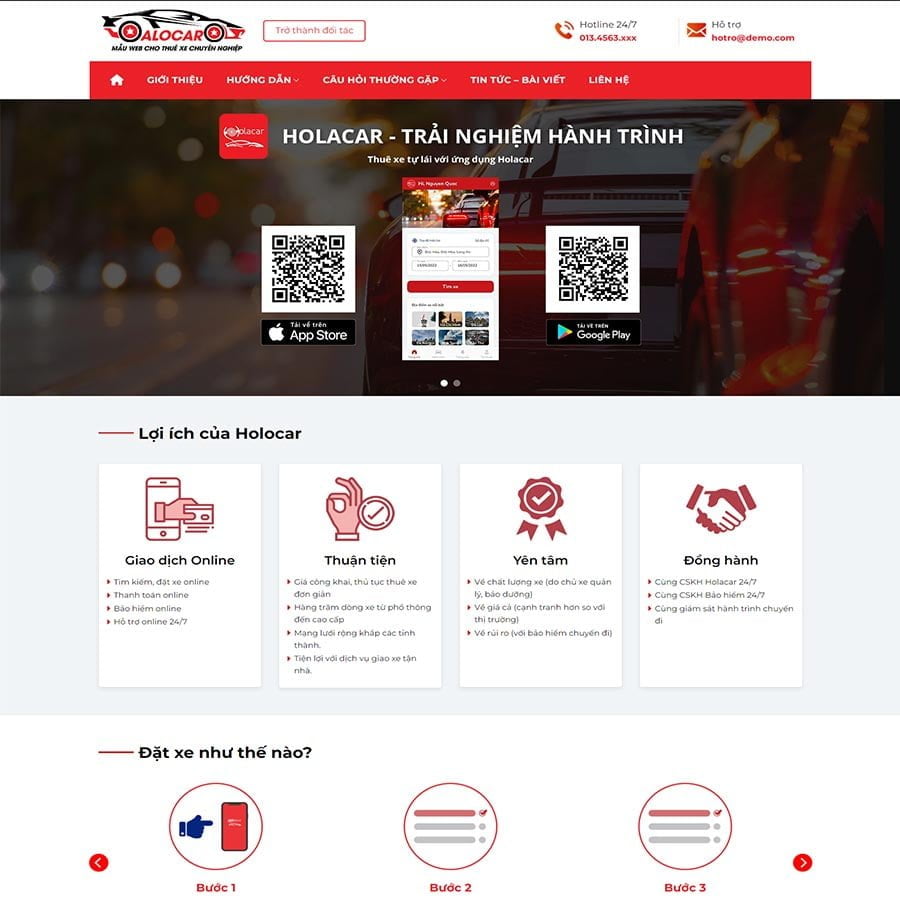 Thiết kế website dịch vụ thuê xe taxi 03