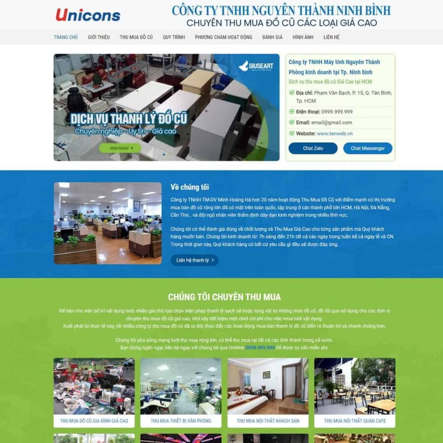 Thiết kế website thu mua