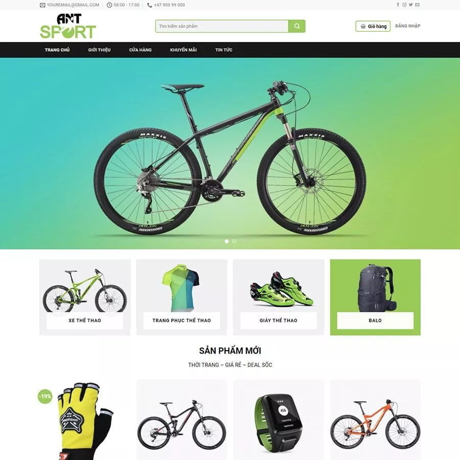 Thiết kế website bán xe đạp