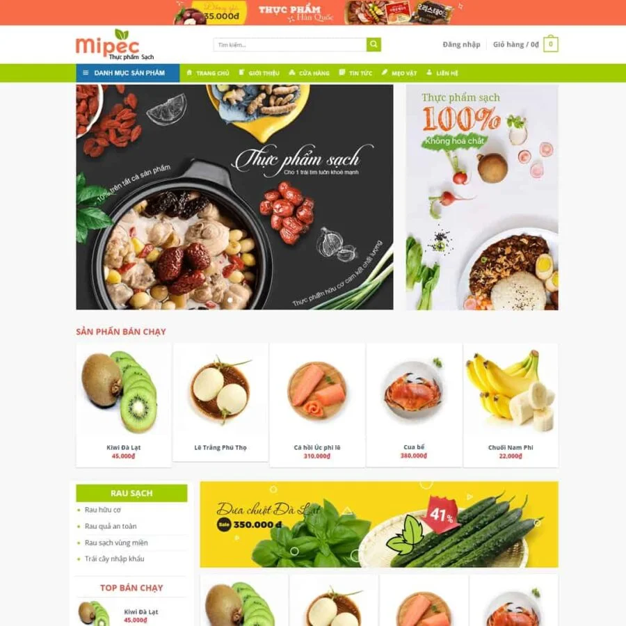 Thiết kế website thực phẩm