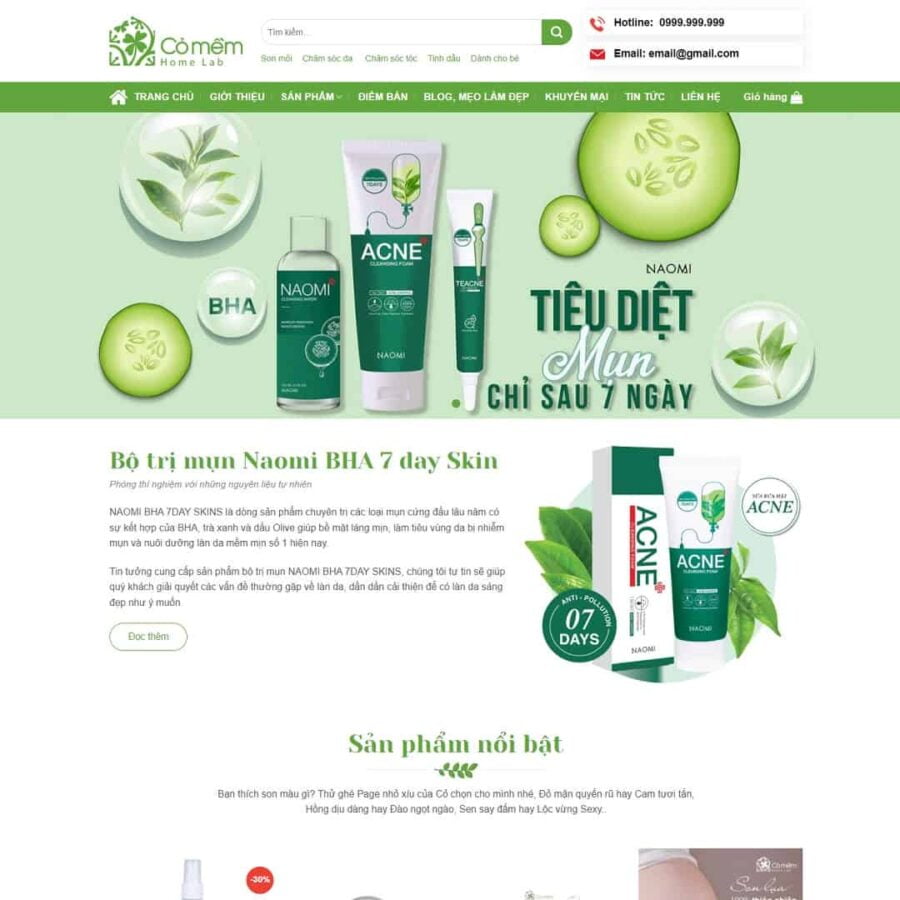 Thiết kế website Mỹ phẩm