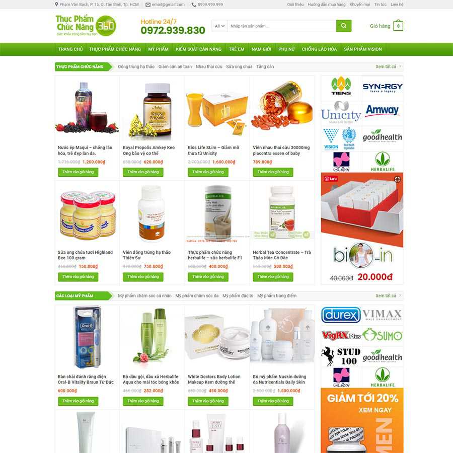 Thiết kế website thực phẩm chức năng 14