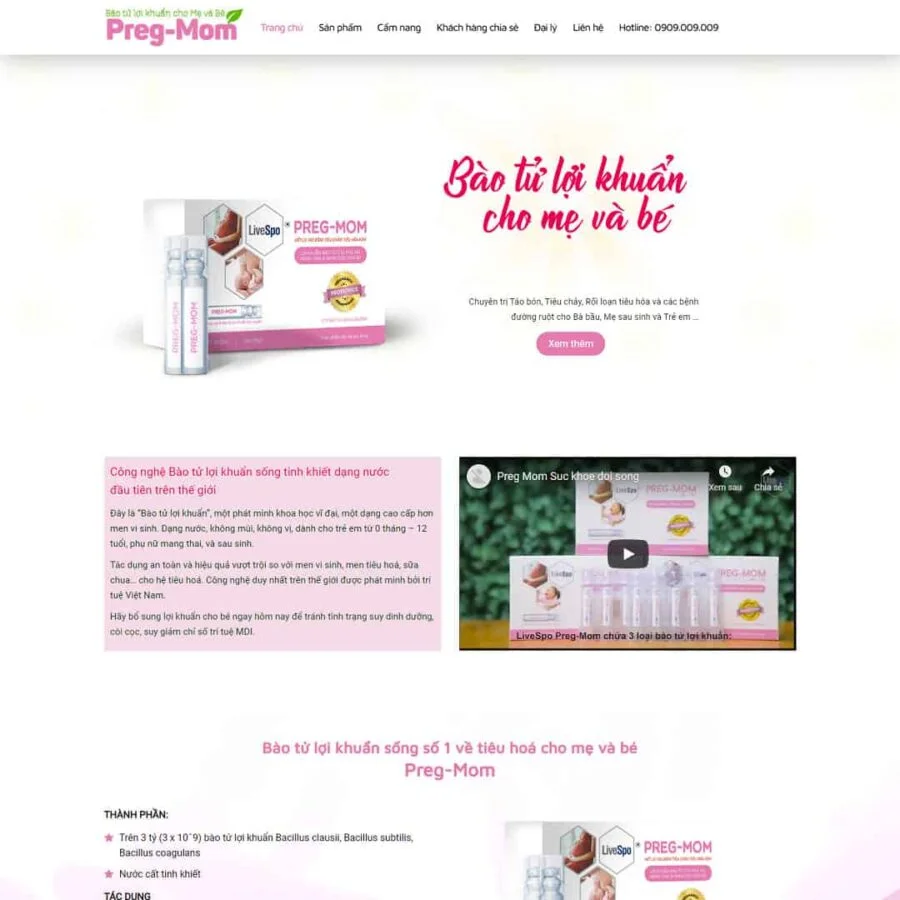 Thiết kế website thực phẩm chức năng 02
