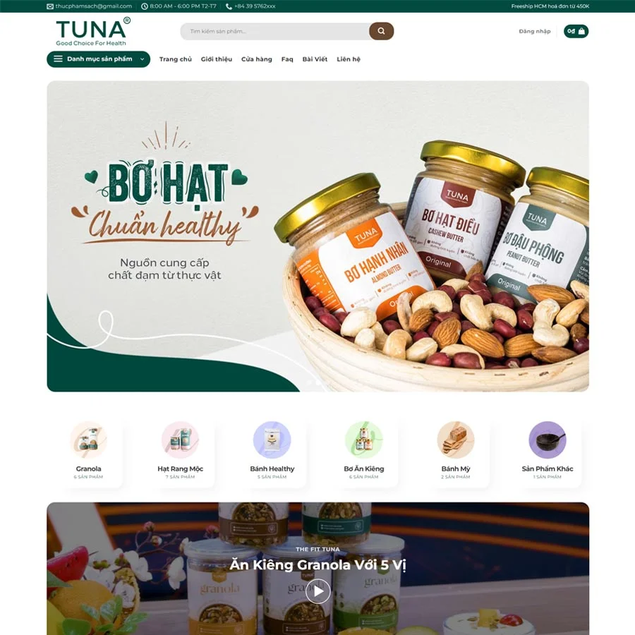 Thiết kế website thực phẩm sạch