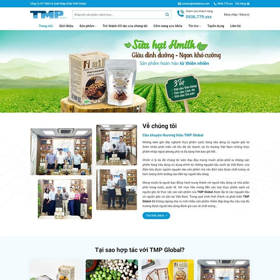 Thiết kế website thực phẩm sạch 02