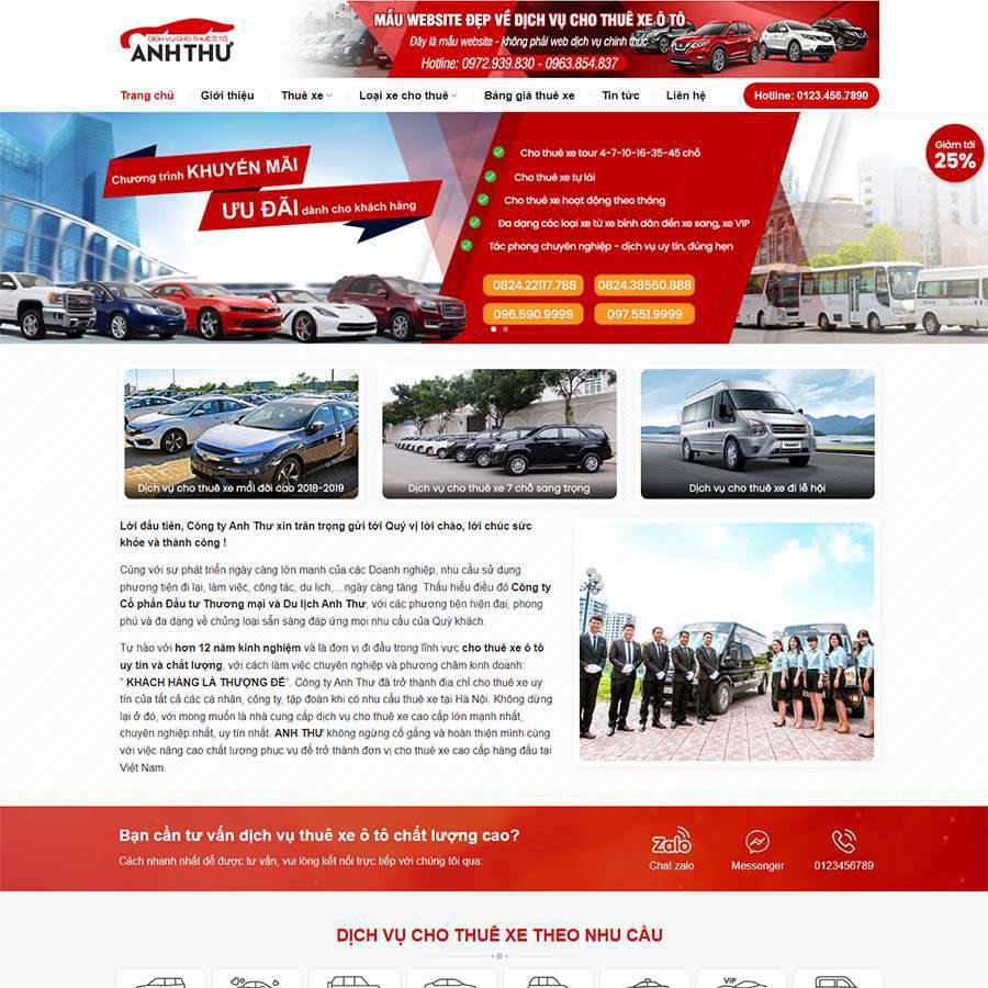Thiết kế website dịch vụ thuê xe 04