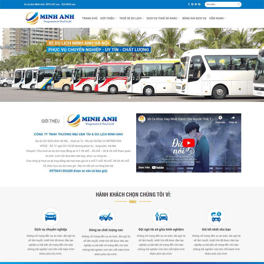 Thiết kế website dịch vụ thuê xe 05