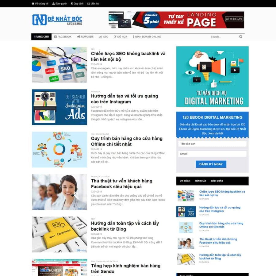 Thiết kế website tin tức 06