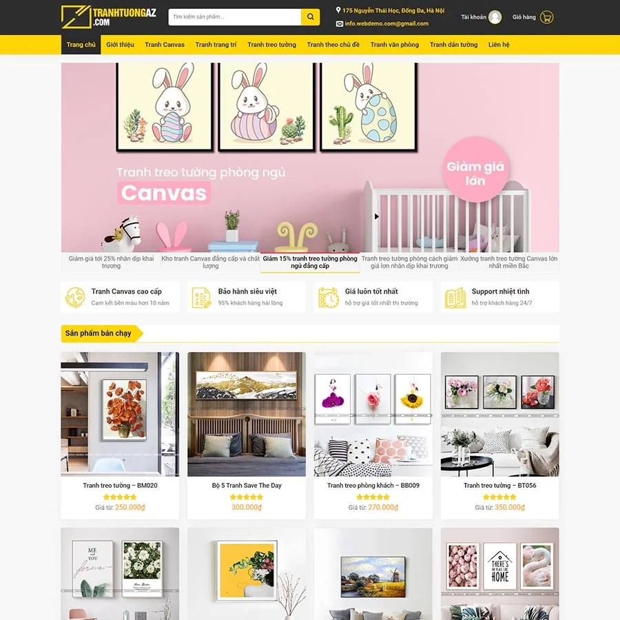 Thiết kế website bán tranh tường