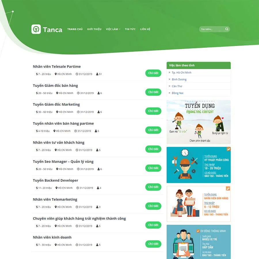 Thiết kế website tuyển dụng