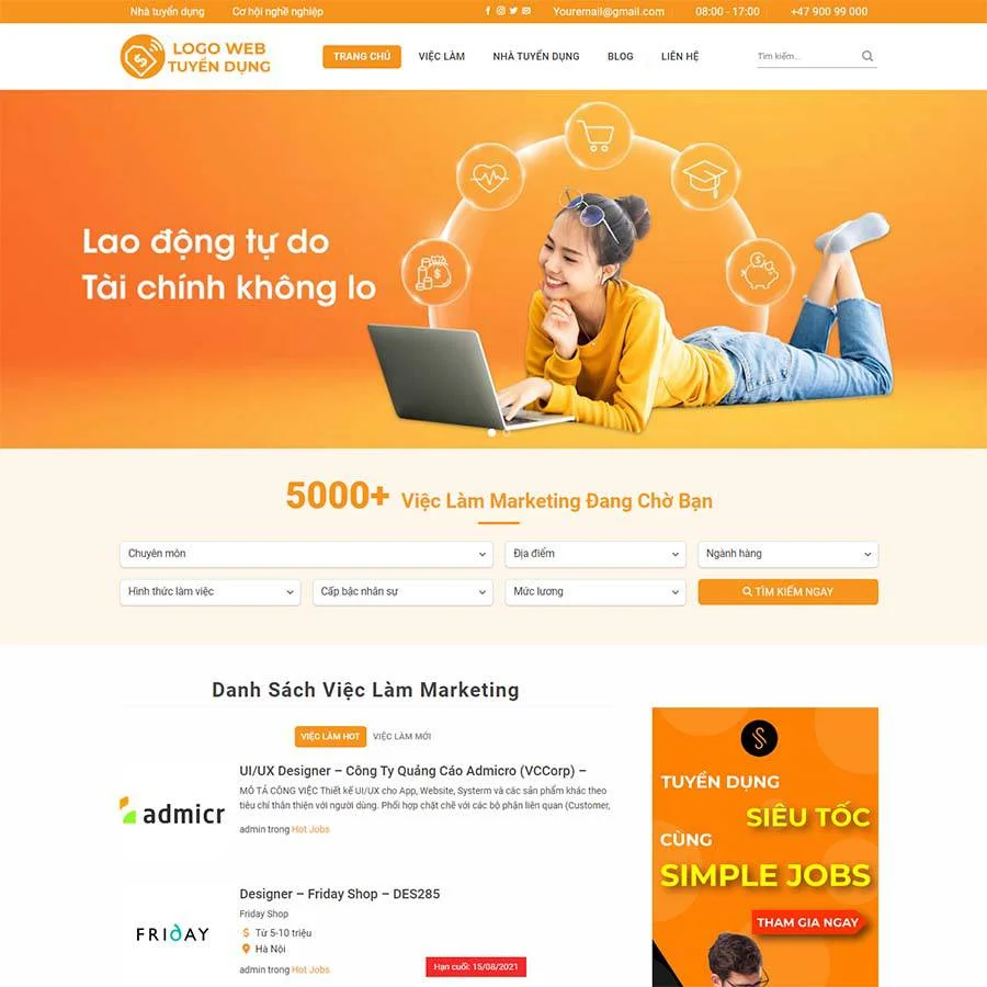 Thiết kế website tuyển dụng