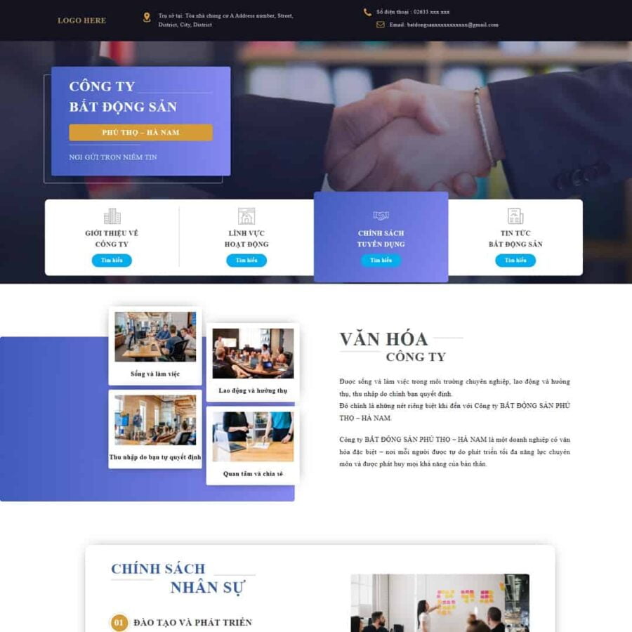 Thiết kế website Landing page tuyển dụng