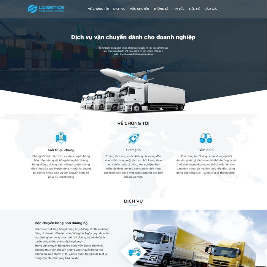 Thiết kế website công ty vận chuyển 02