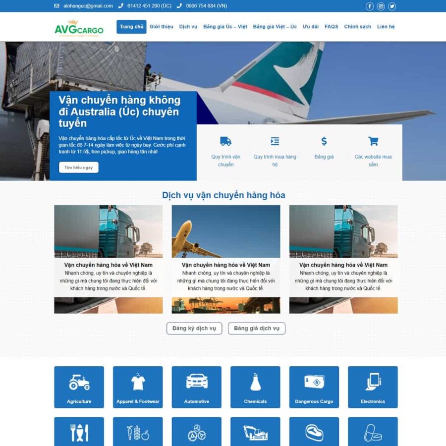 Thiết kế website dịch vụ vận chuyển quốc tế logistic