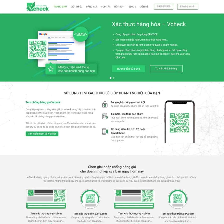 Thiết kế website giới thiệu tem chống hàng giả