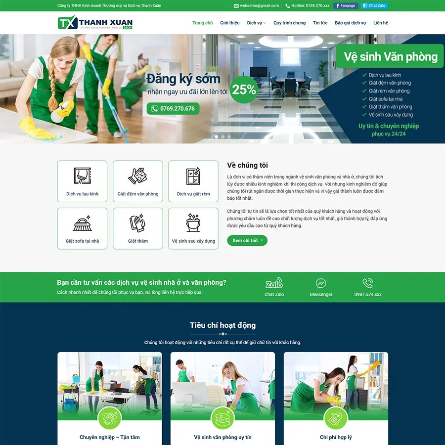 Thiết kế website dịch vụ vệ sinh 04