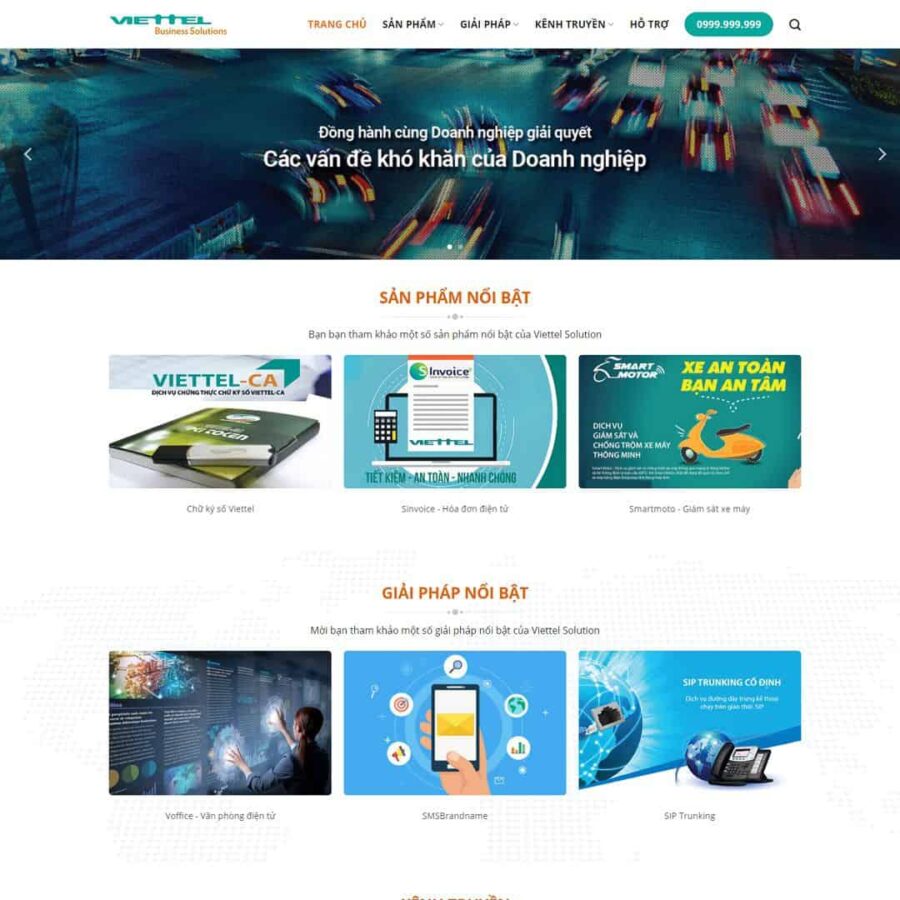 Thiết kế website giới thiệu công ty dịch vụ viễn thông