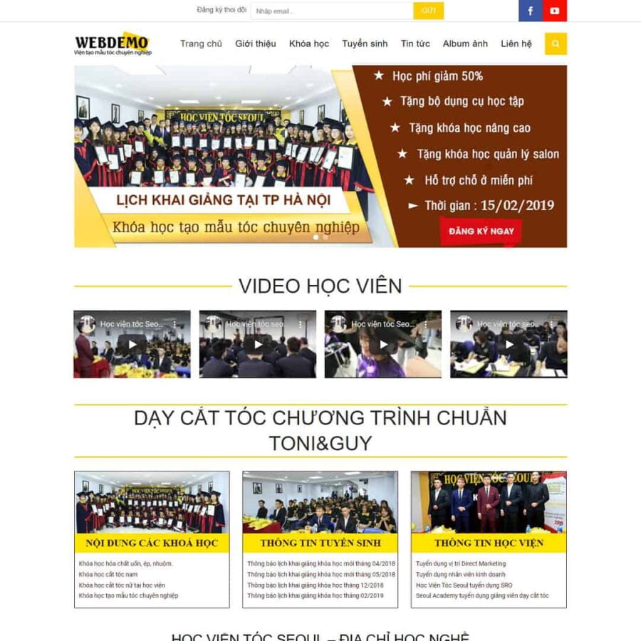 Thiết kế website đào tạo