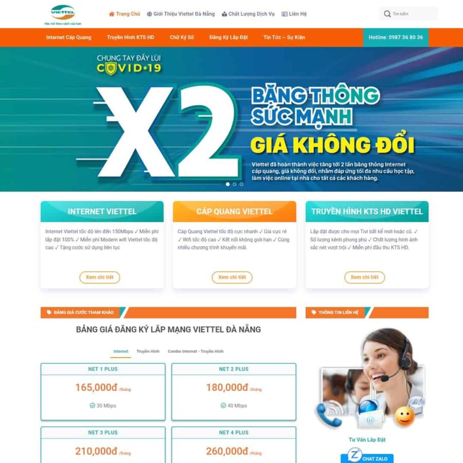 Thiết kế website dịch vụ lắp mạng internet 02