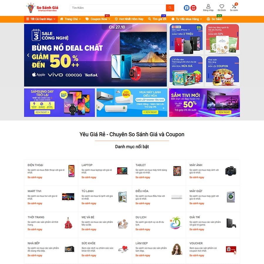 Thiết kế website web so sánh