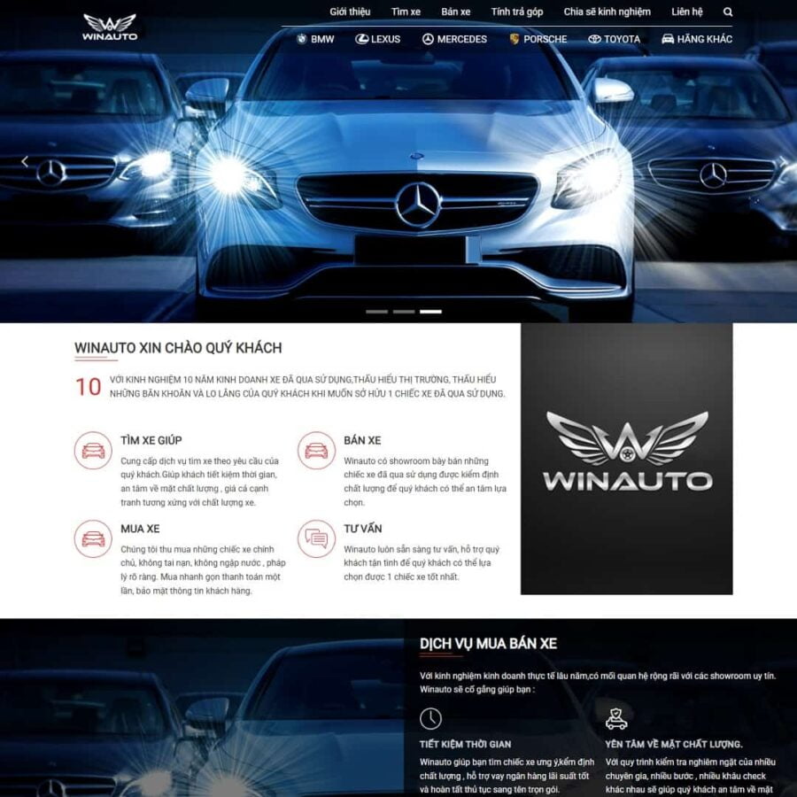 Thiết kế website Showroom mua bán ô tô cũ