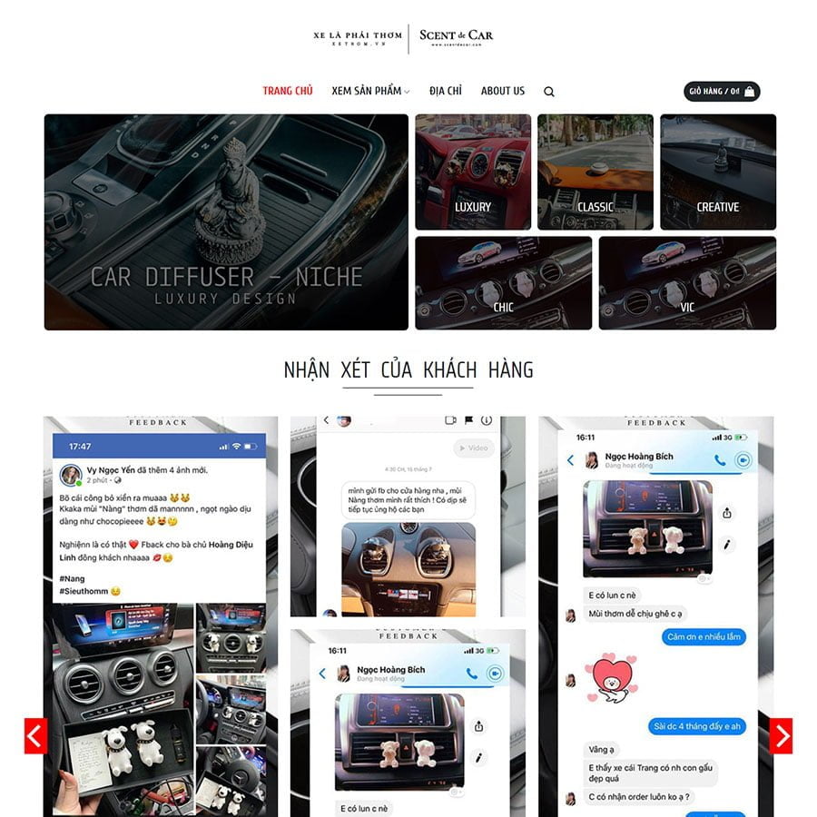 Thiết kế website nước hoa cho xe hơi