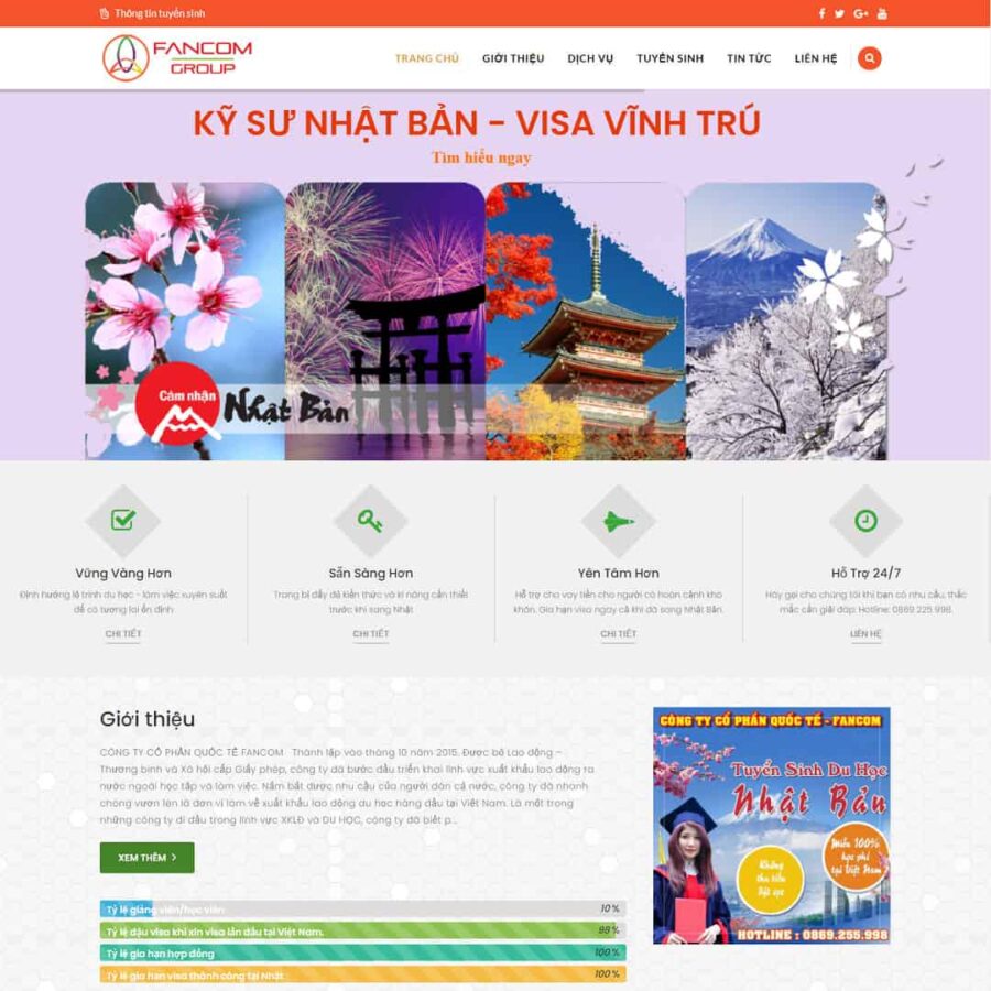 Thiết kế website công ty xuất khẩu lao động 01