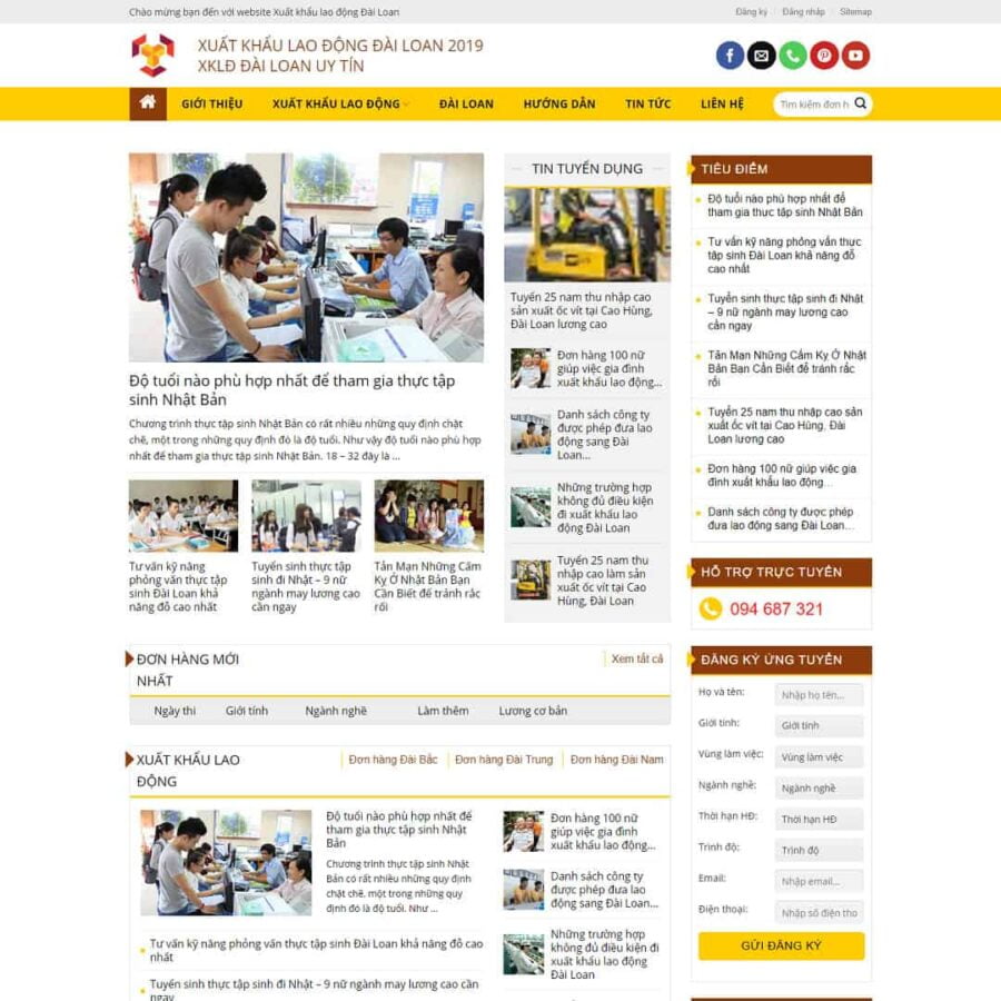 Thiết kế website công ty xuất khẩu lao động 04
