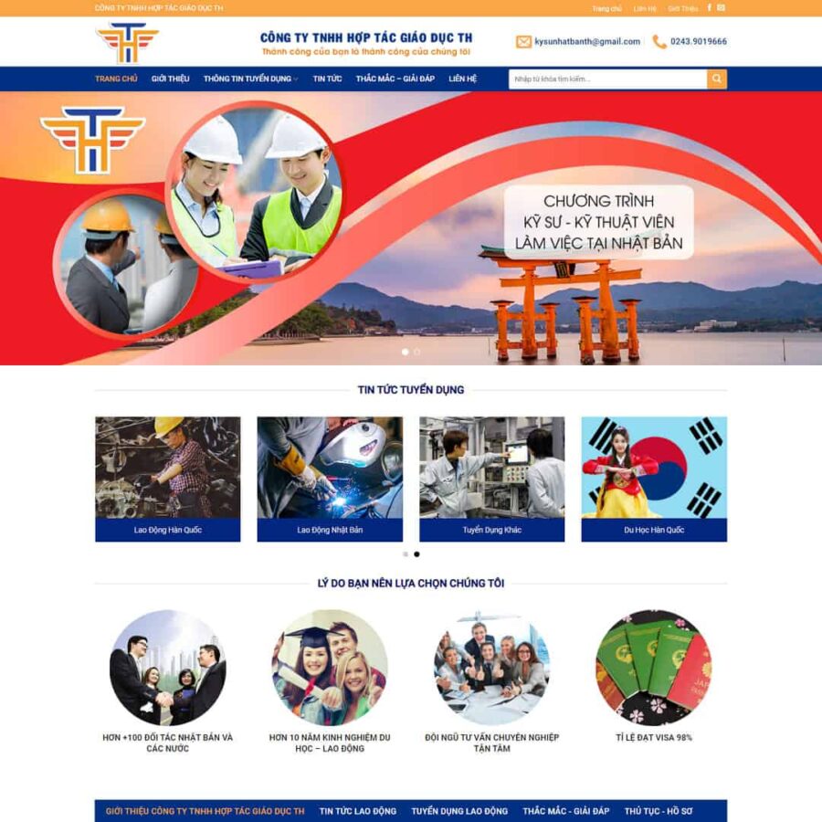 Thiết kế website công ty xuất khẩu lao động 05