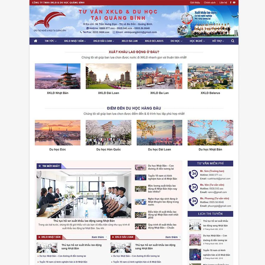 Thiết kế website xuất khẩu lao động 07