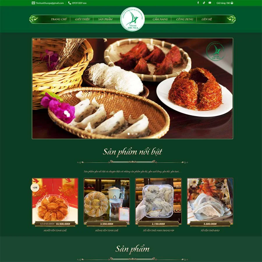 Thiết kế website yến sào 02