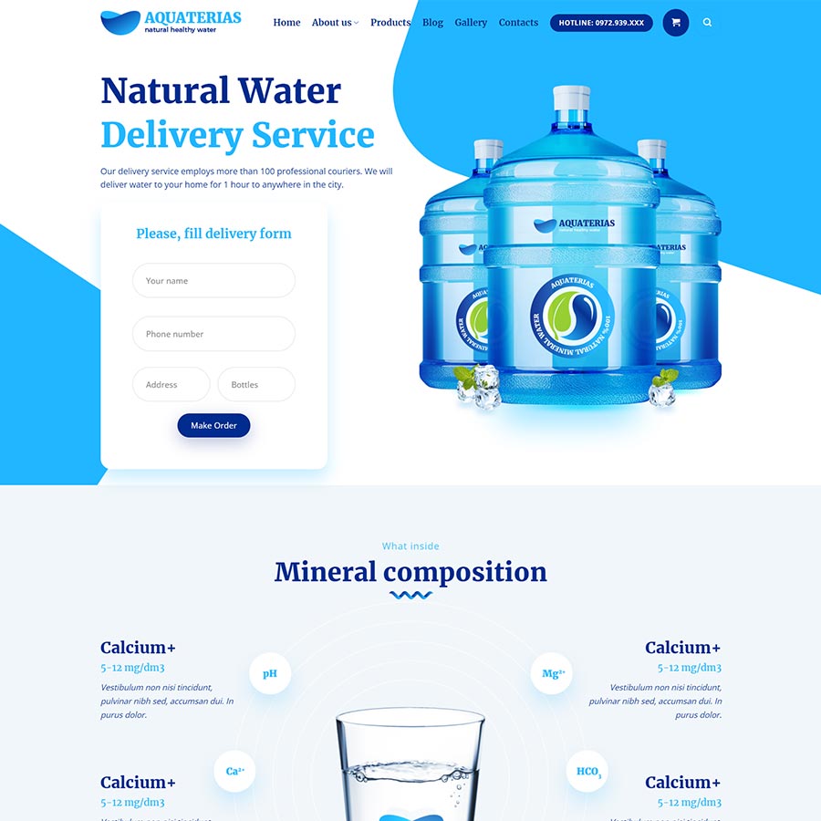 Thiết kế website công ty nước tinh khiết đóng chai