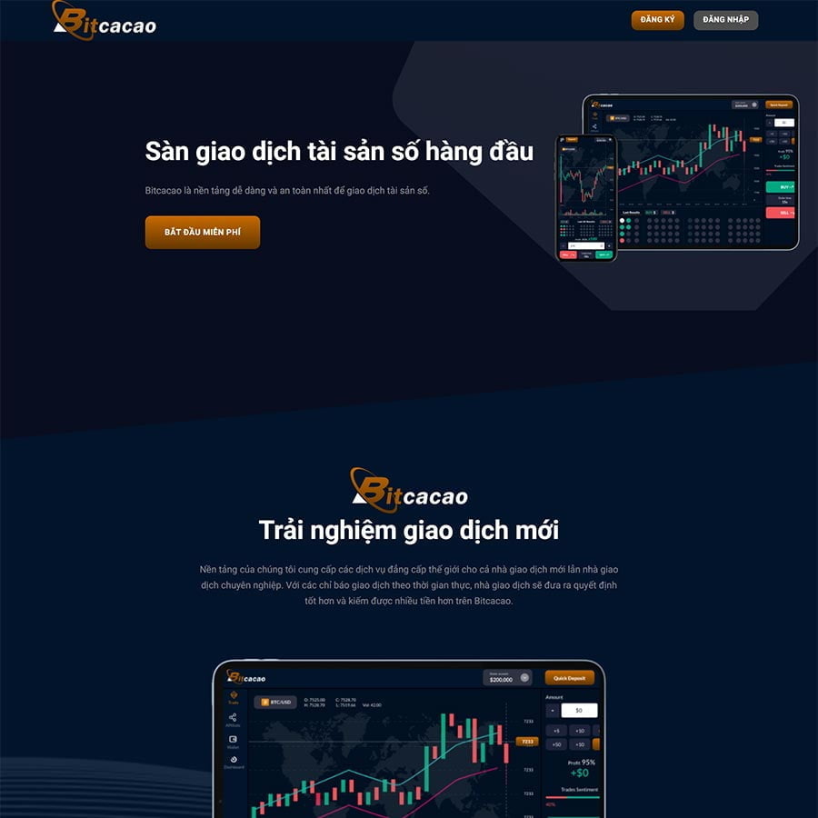 Thiết kế website giới thiệu sàn giao dịch BO