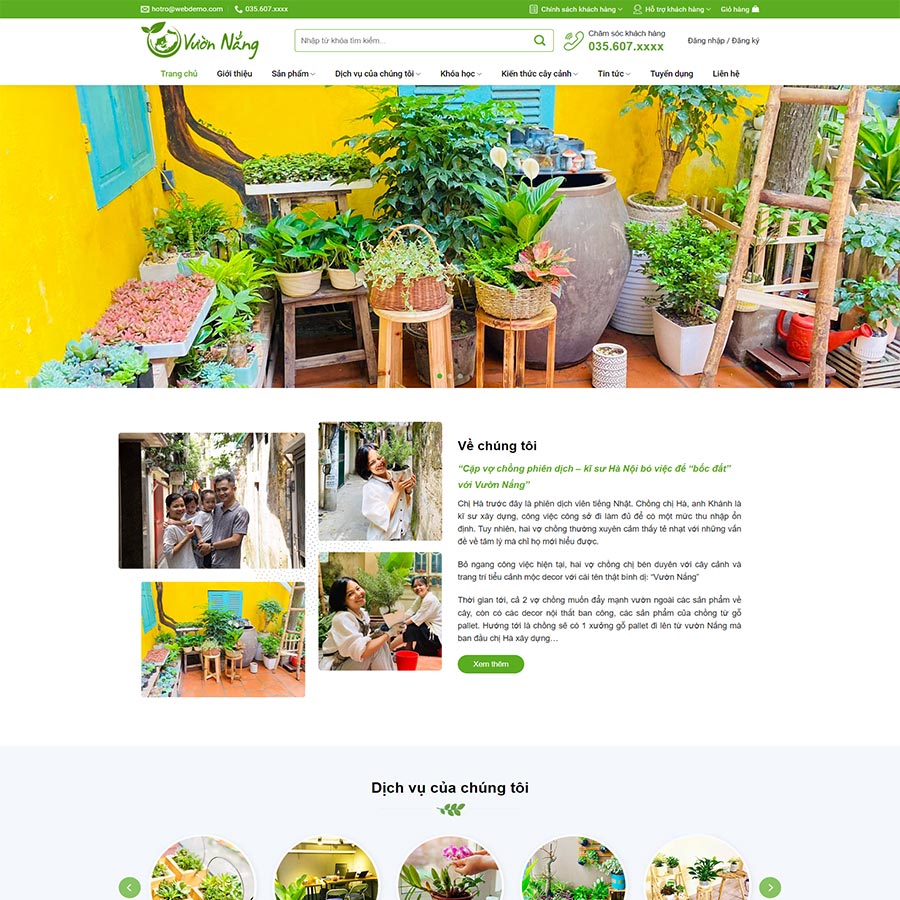 Thiết kế website bán cây xanh