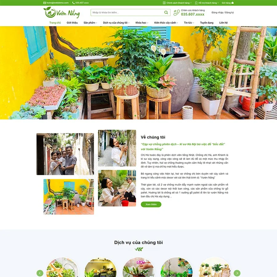 Thiết kế website bán cây xanh