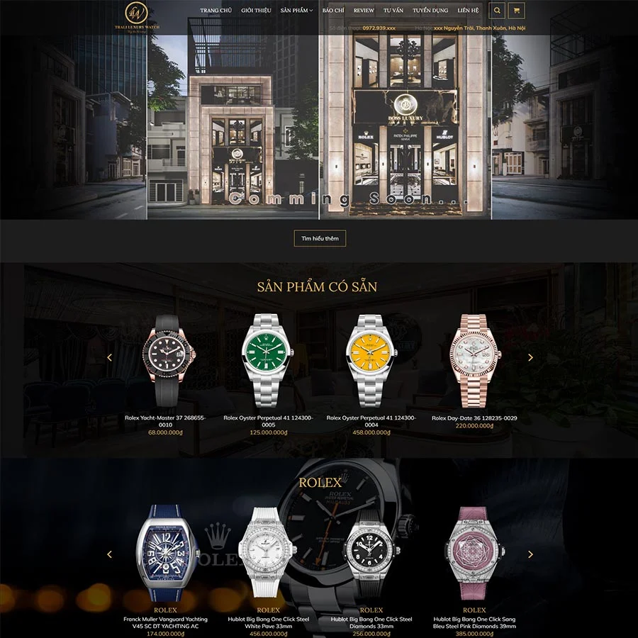 Thiết kế website bán đồng hồ cao cấp 03
