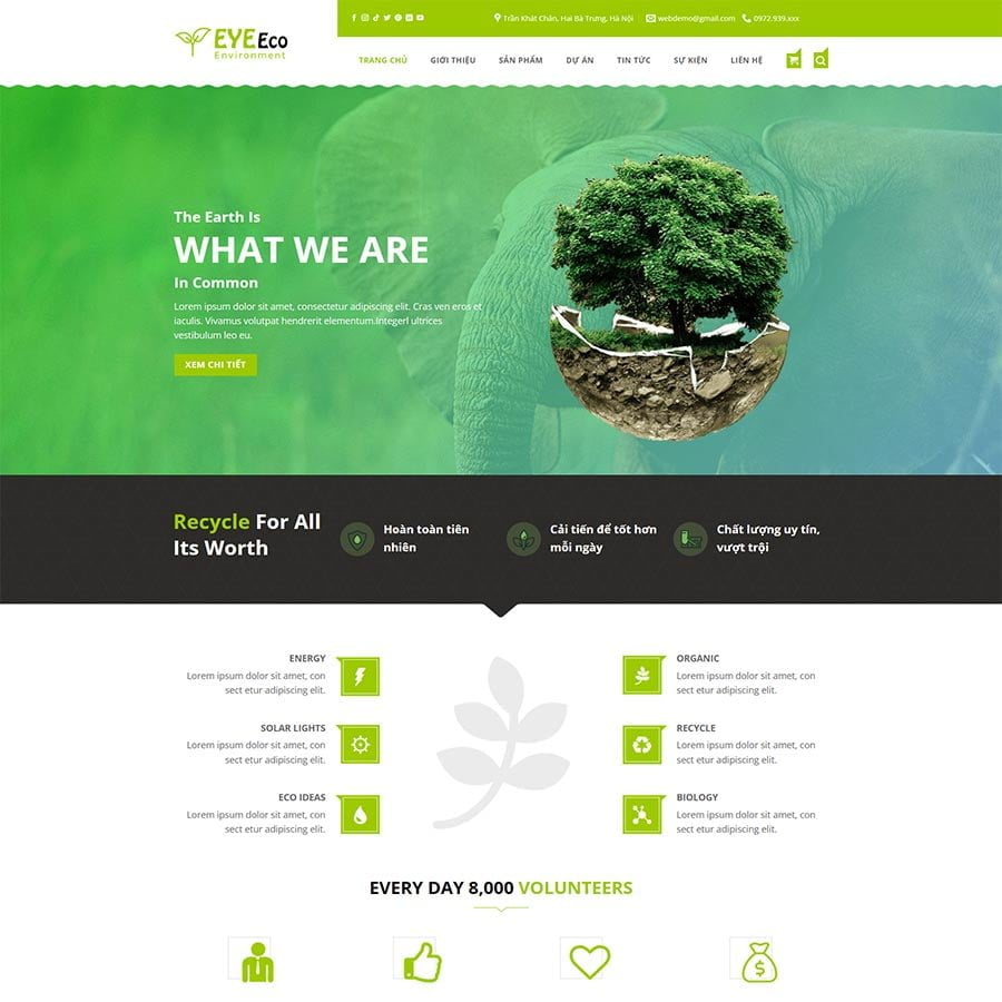 Thiết kế website tổ chức bảo vệ môi trường