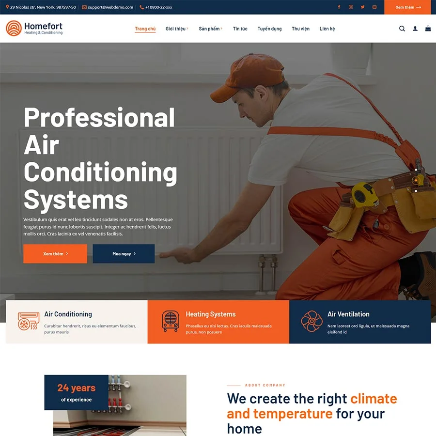 Thiết kế website công ty dịch vụ điện nước
