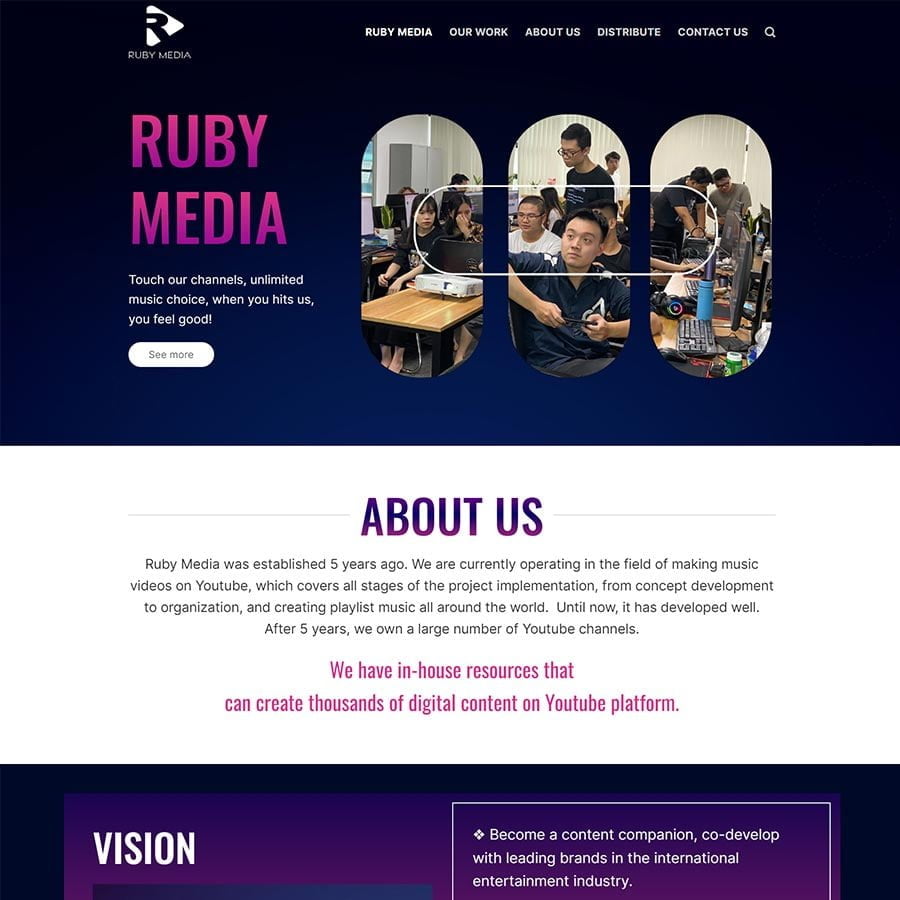 Thiết kế website công ty media network