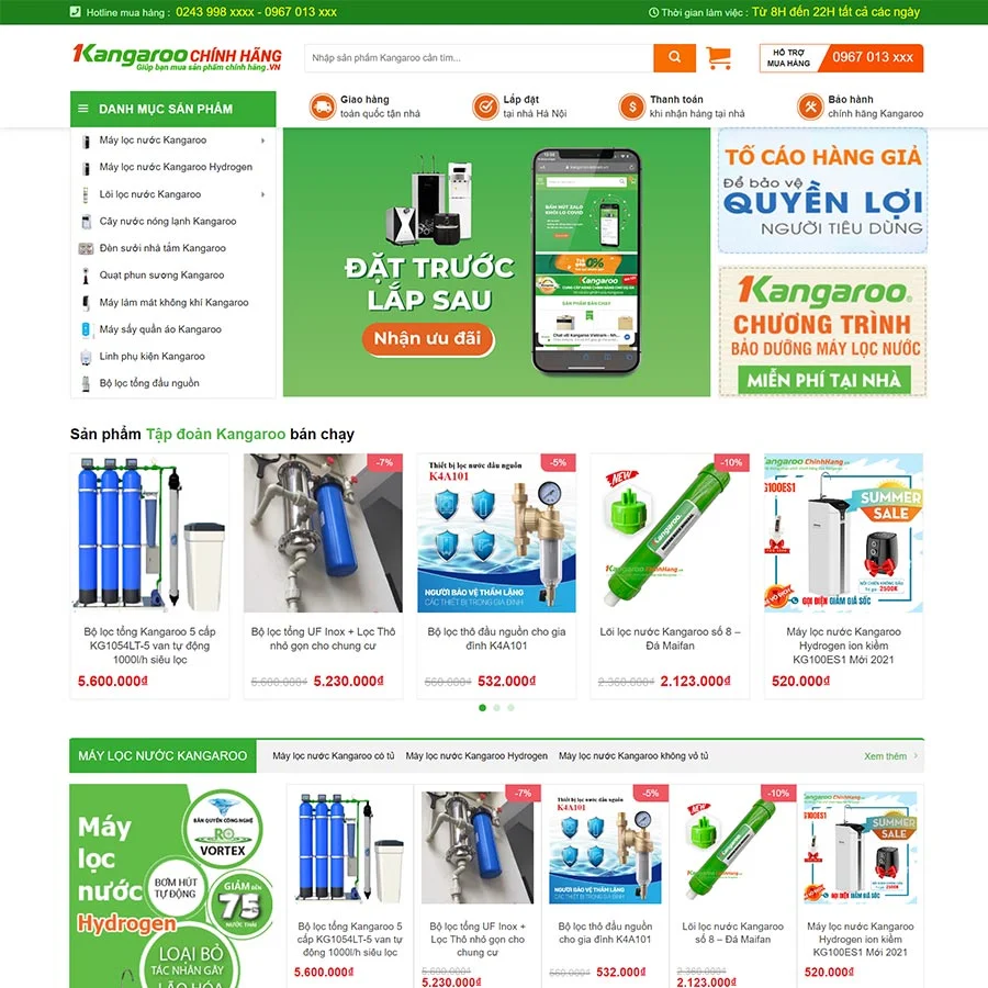 Thiết kế website bán máy lọc nước 02