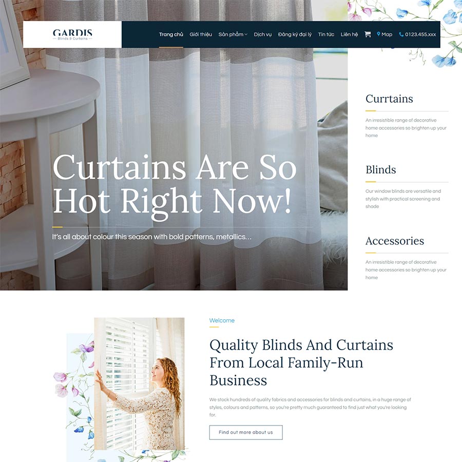 Thiết kế website bán rèm cửa 02
